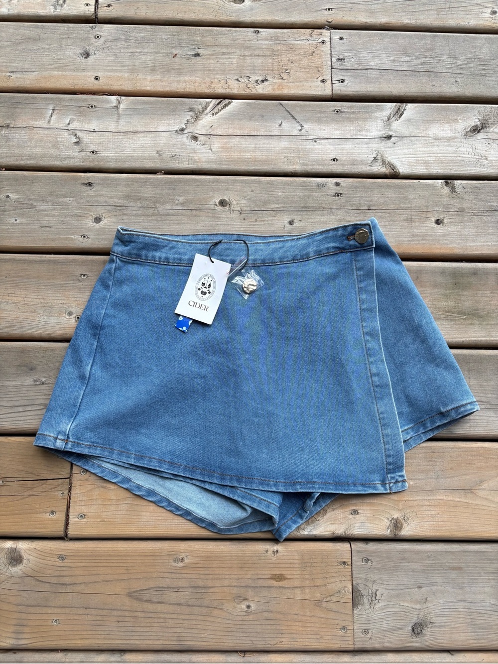 Cider Blue Denim Wrap Skort